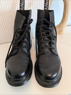Women’s Dr. Martens Black Leather Lace-Up Boots